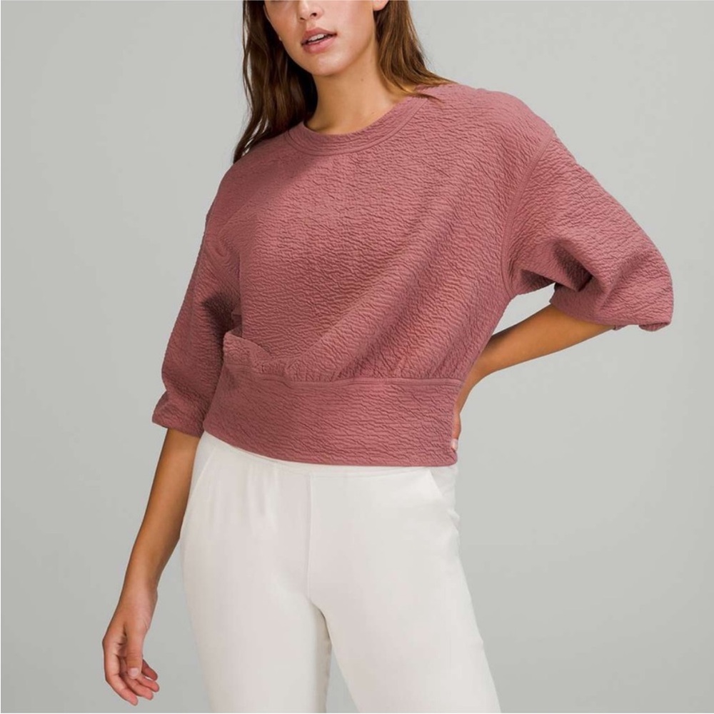 Lululemon Textured Crewneck Pullover 4 Spiced Chai (Pink)